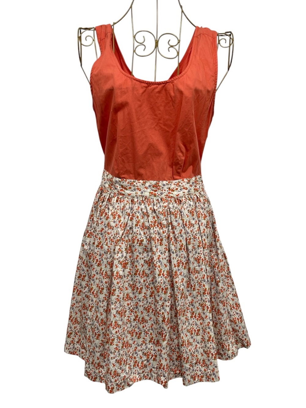 Y2K Tulle Mixed Media Cotton Floral Mini Dress Size XS
